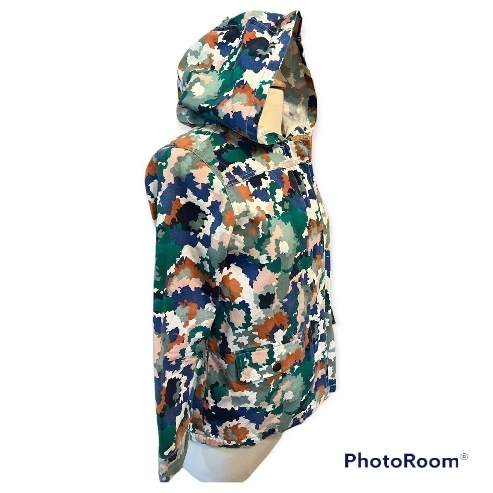 Digital Camo Print Hooded Jacket Blue, Green, Pumpkin White Girl SZ XL‌‌‌‌‌‌